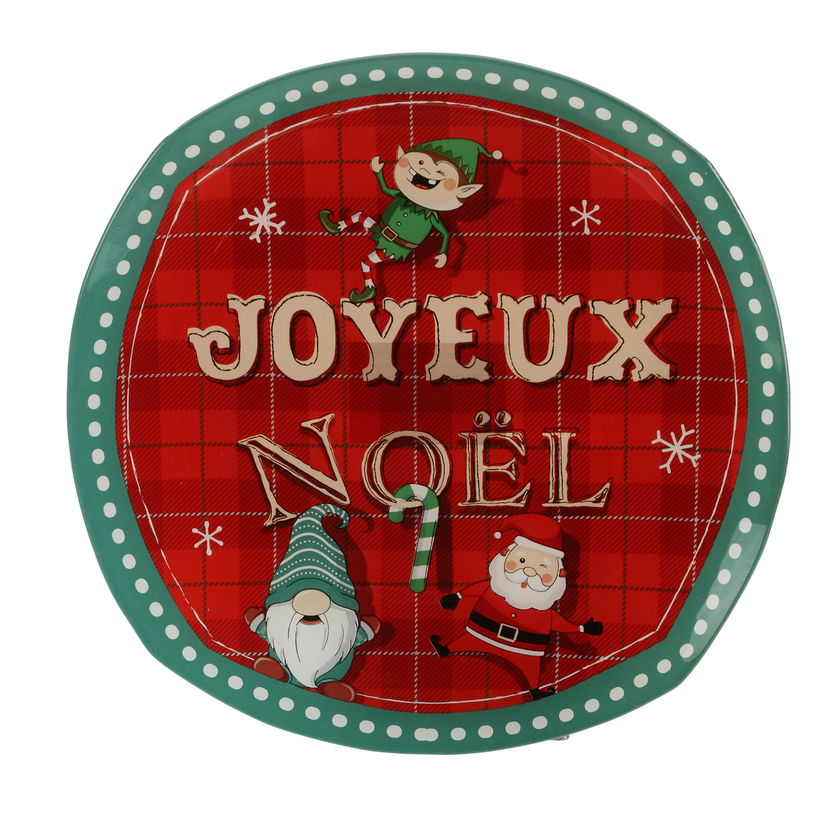 Assiette en verre Noël - Rouge