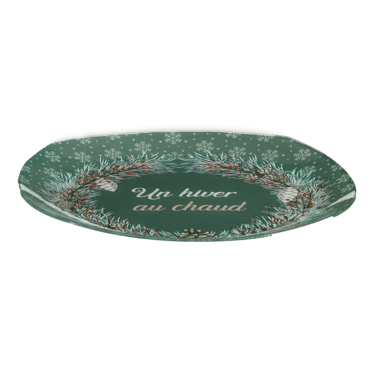 Assiette en verre Noël - Vert