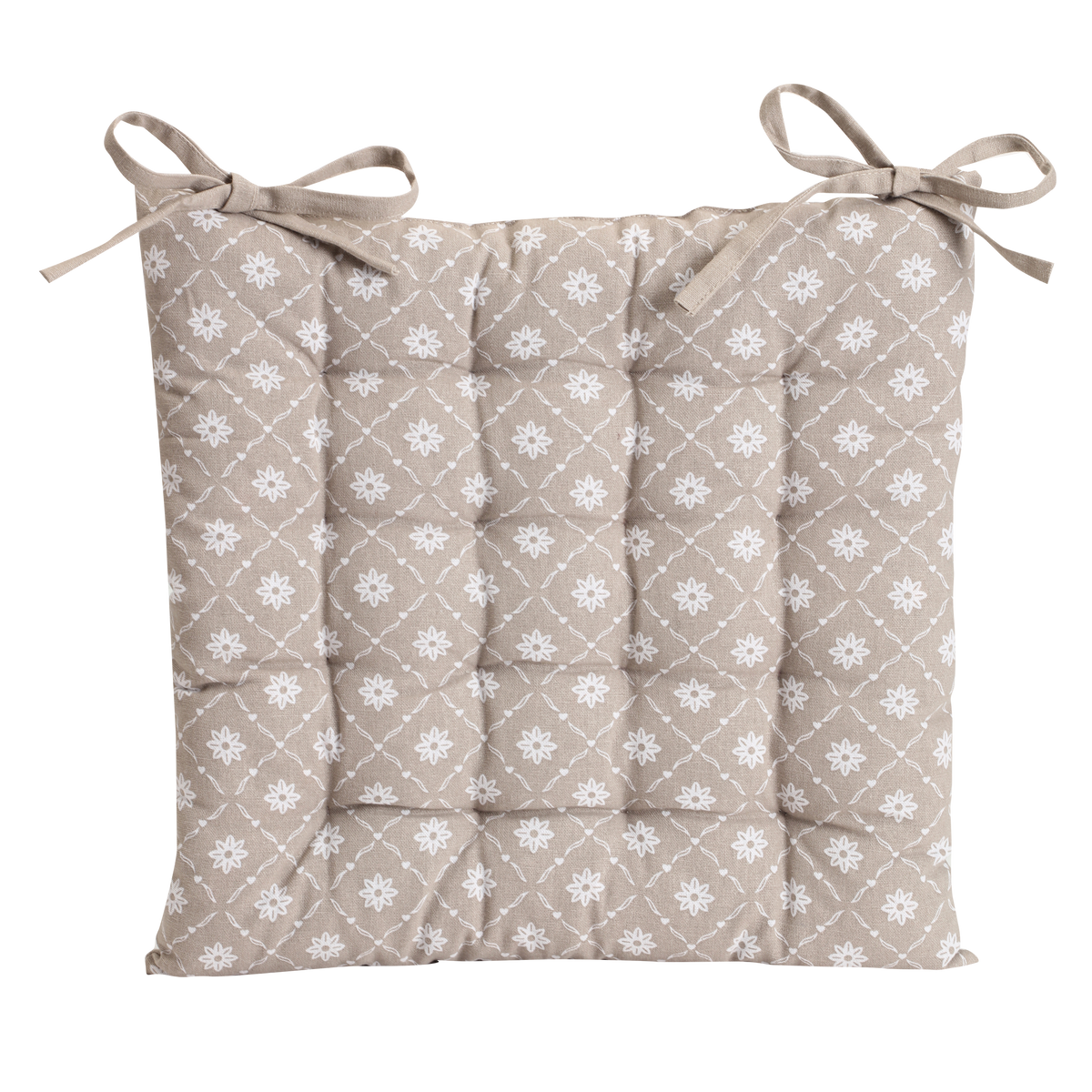 Galette de chaise cœur Déclic Home 16 points – 40 × 40 cm - Gris