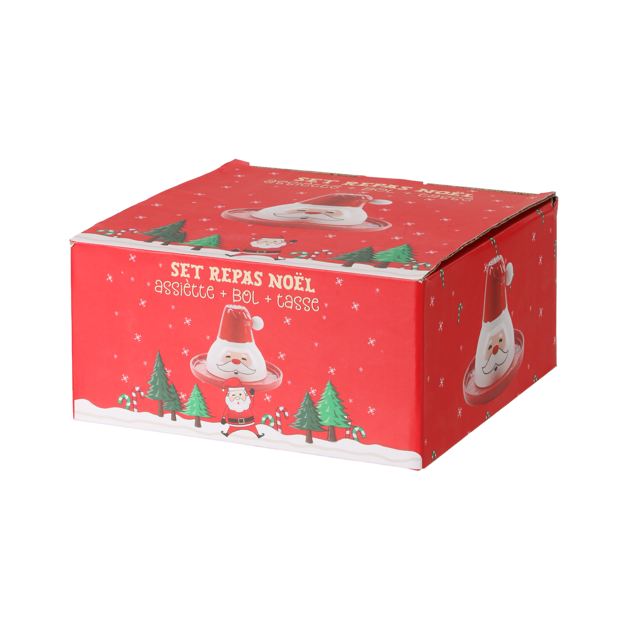 Set repas de Noël assiette + bol + tasse