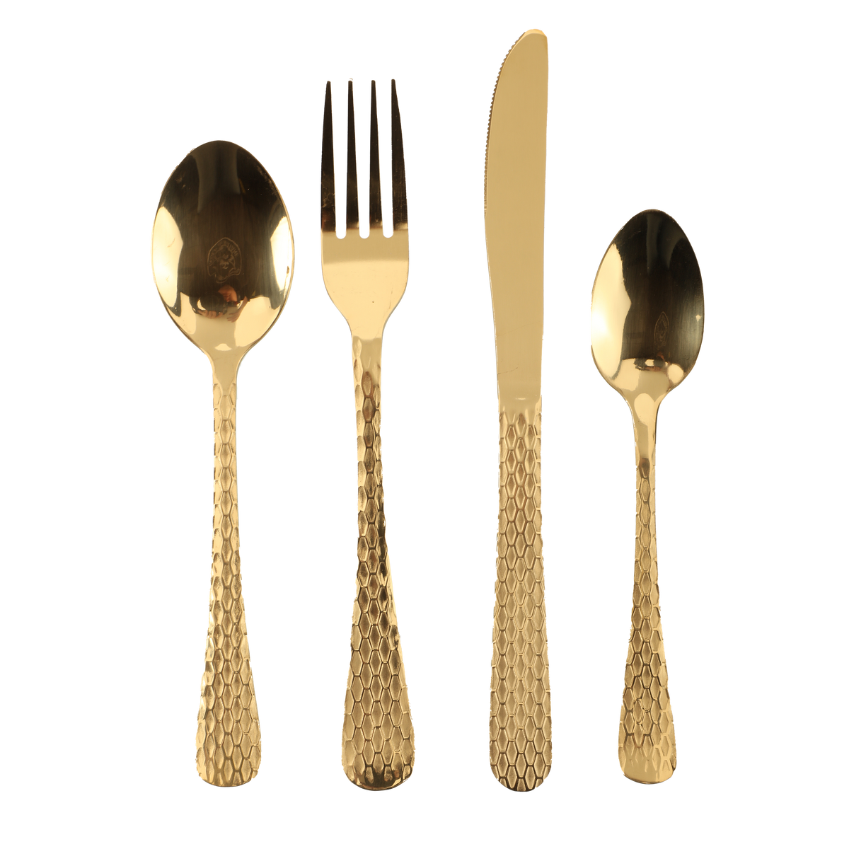 Menagere motifs damiers en inox 2asst – Cook Keen – 2 modèles assortis – 24 pièces