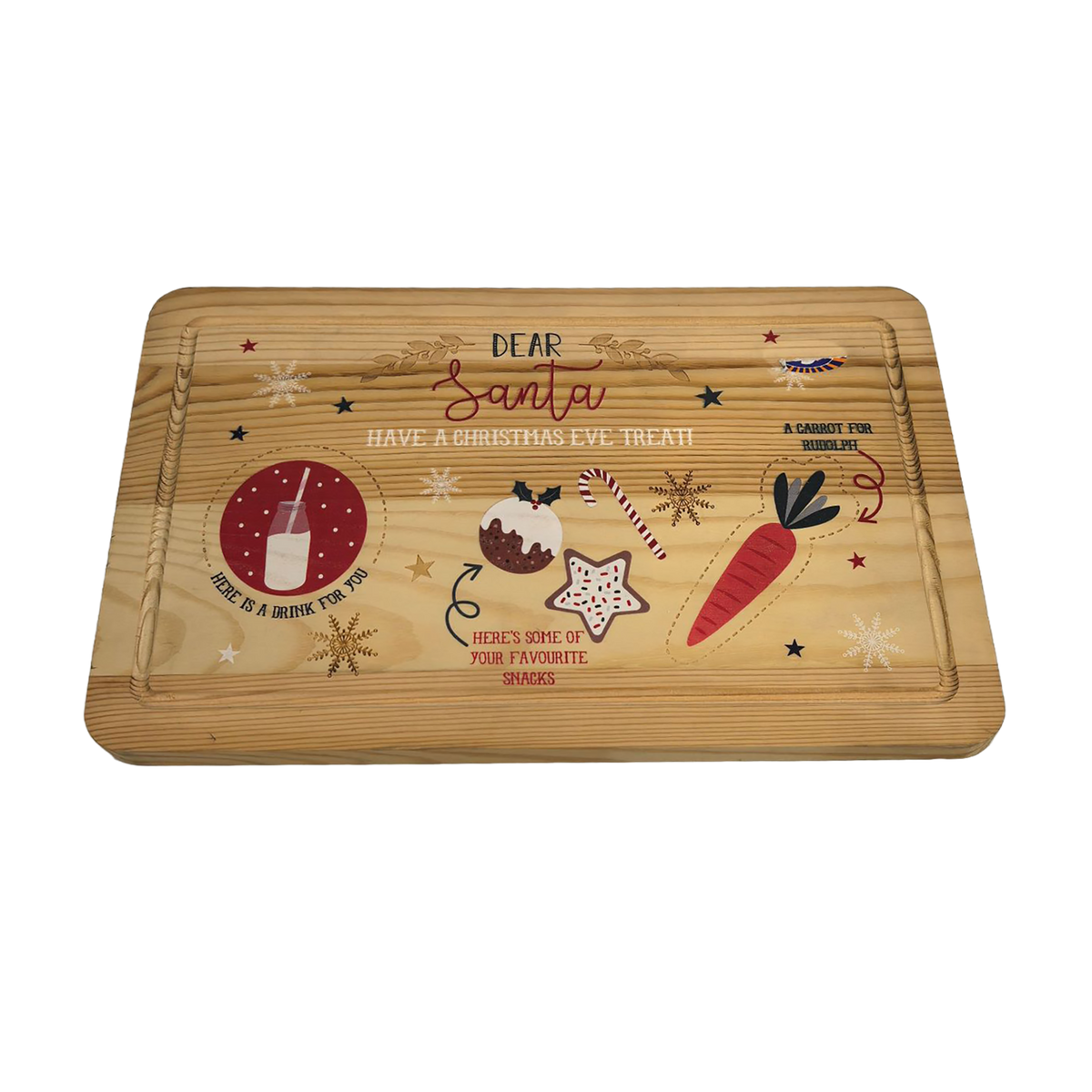 Planche message Père Noël en pin – Cook Keen – 29 × 17,5 cm