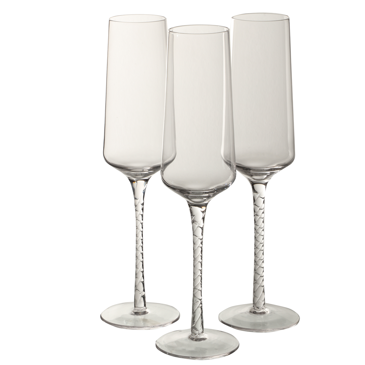 3 flutes à champagne pied tosadé