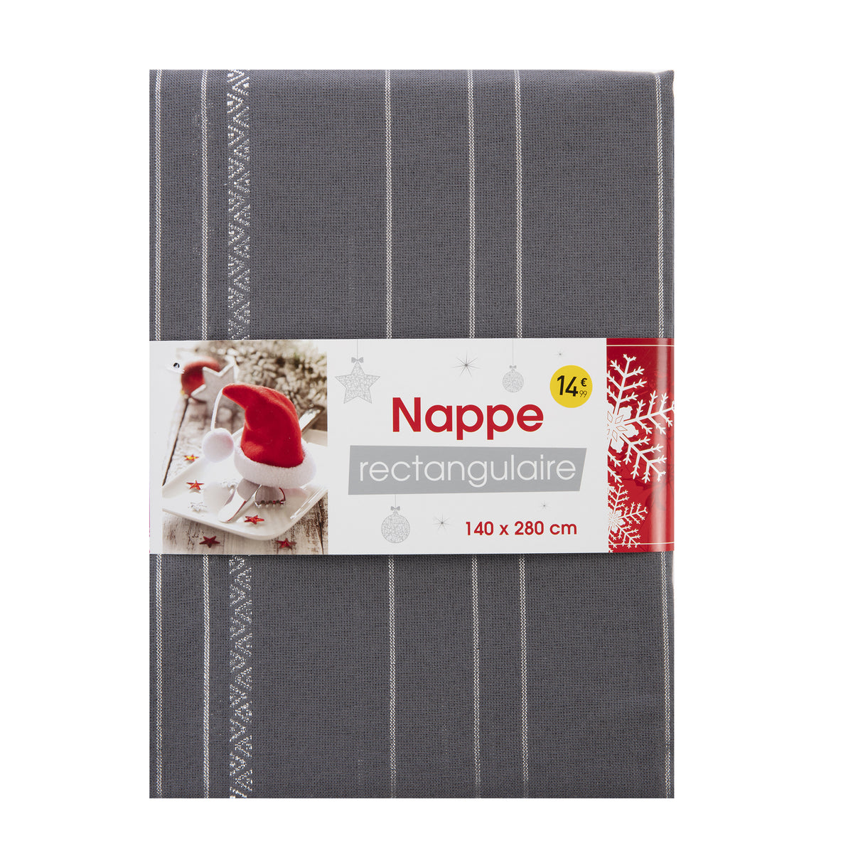 Nappe de Noël motif fils argentés