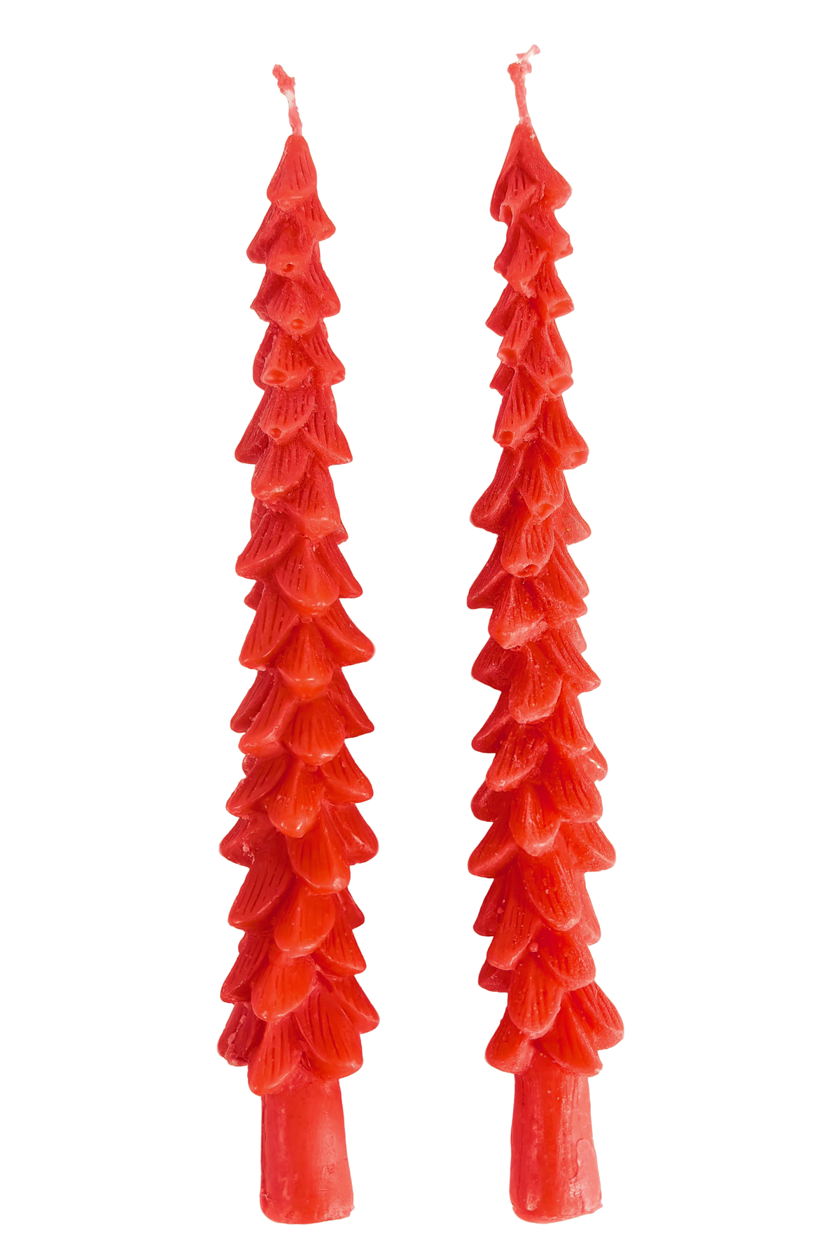 Lot de 2 bougies de Noël rouges 23 cm