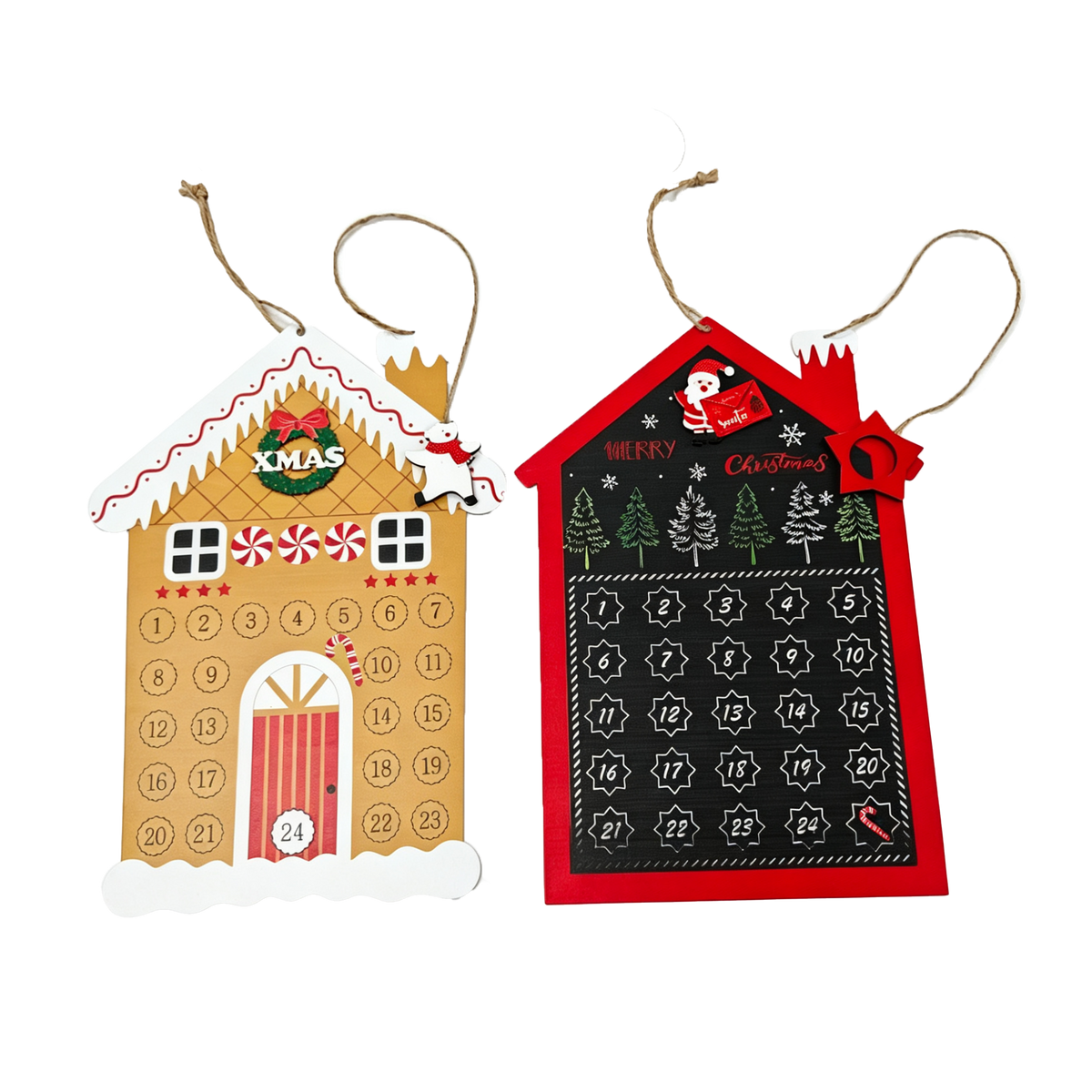 Calendrier de l’Avent à suspendre en métal 34 cm