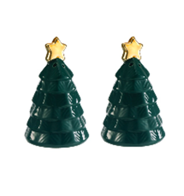 salière et poivrière en forme de sapin