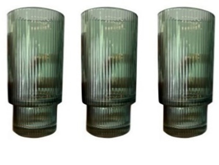 Lot de 3 verres transparent vert - 300ml