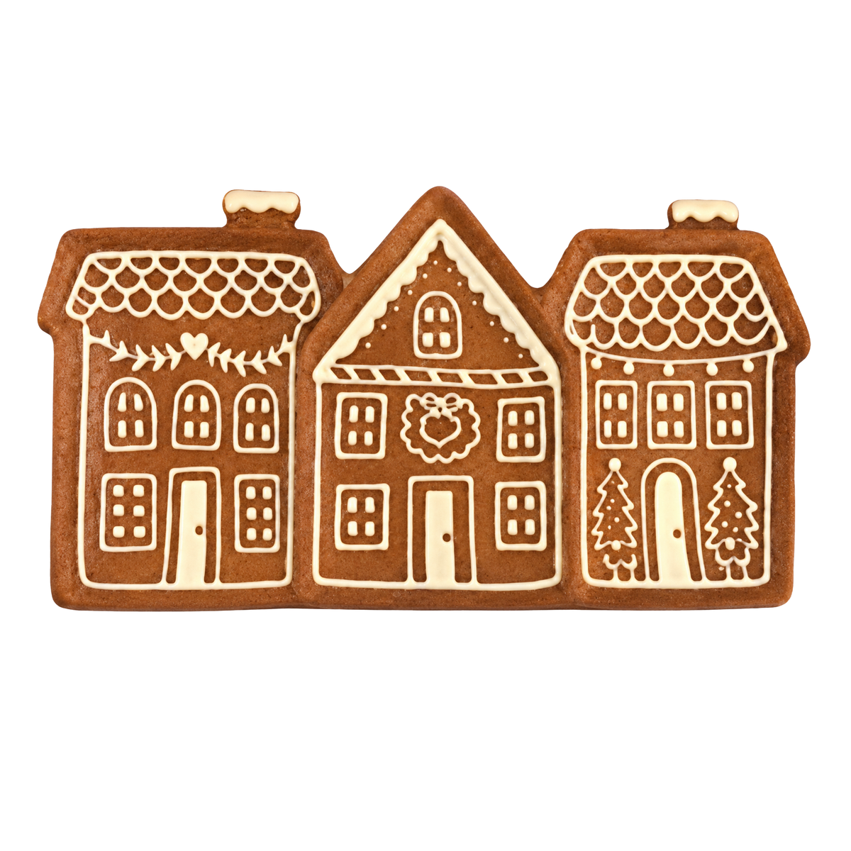 ASSIETTE 3 MAISONS CERAMIQUE DECOR NOEL 33X17XH2.5CM