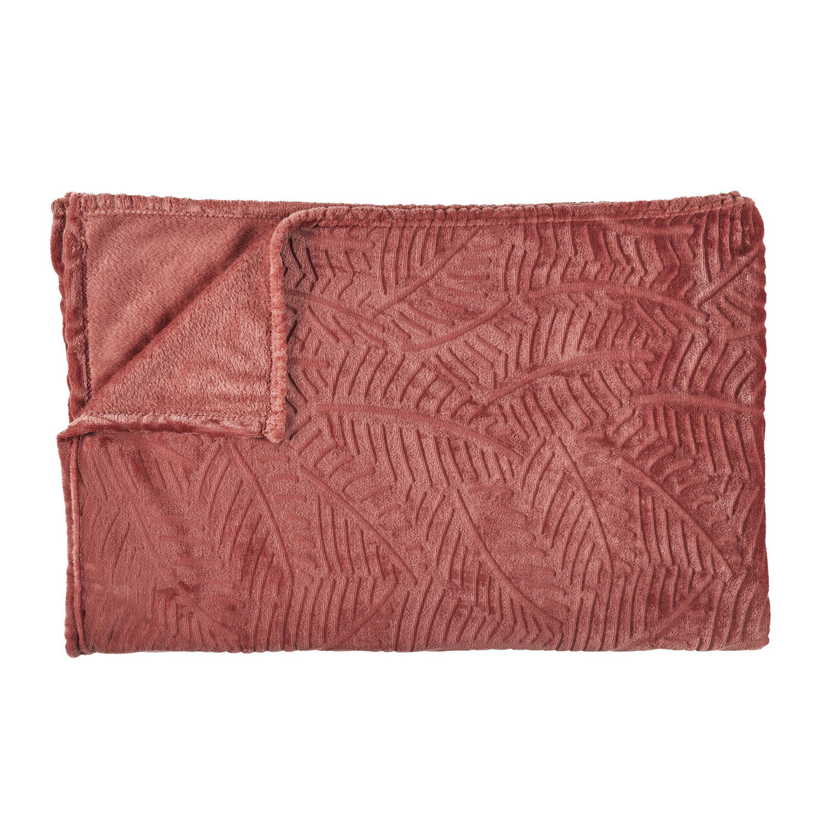 Plaid en flanelle embossée terracotta Home Deco Factory – 150 × 200 cm