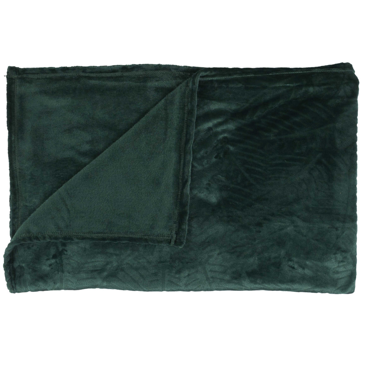 Plaid en flanelle embossée vert sapin Home Deco Factory – 150 × 200 cm