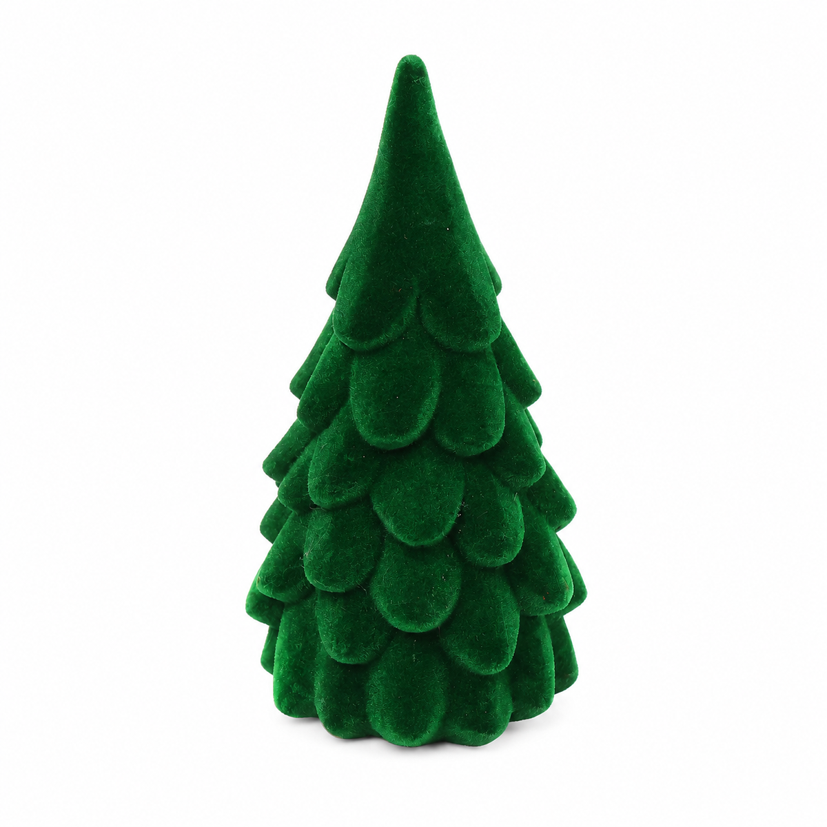 Sapin de Noël velours – 7,5 × 15 cm - Vert