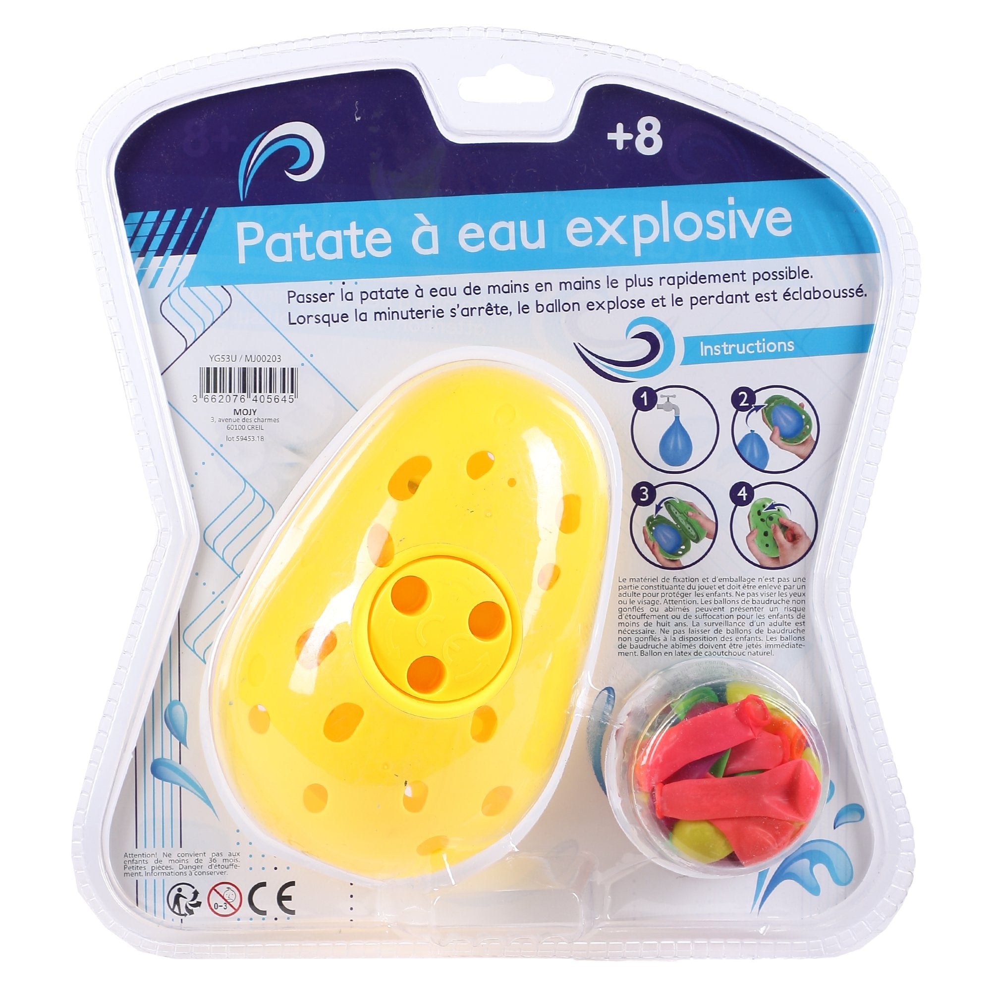 Jeu de la patate chaude à l'eau  - Bleu