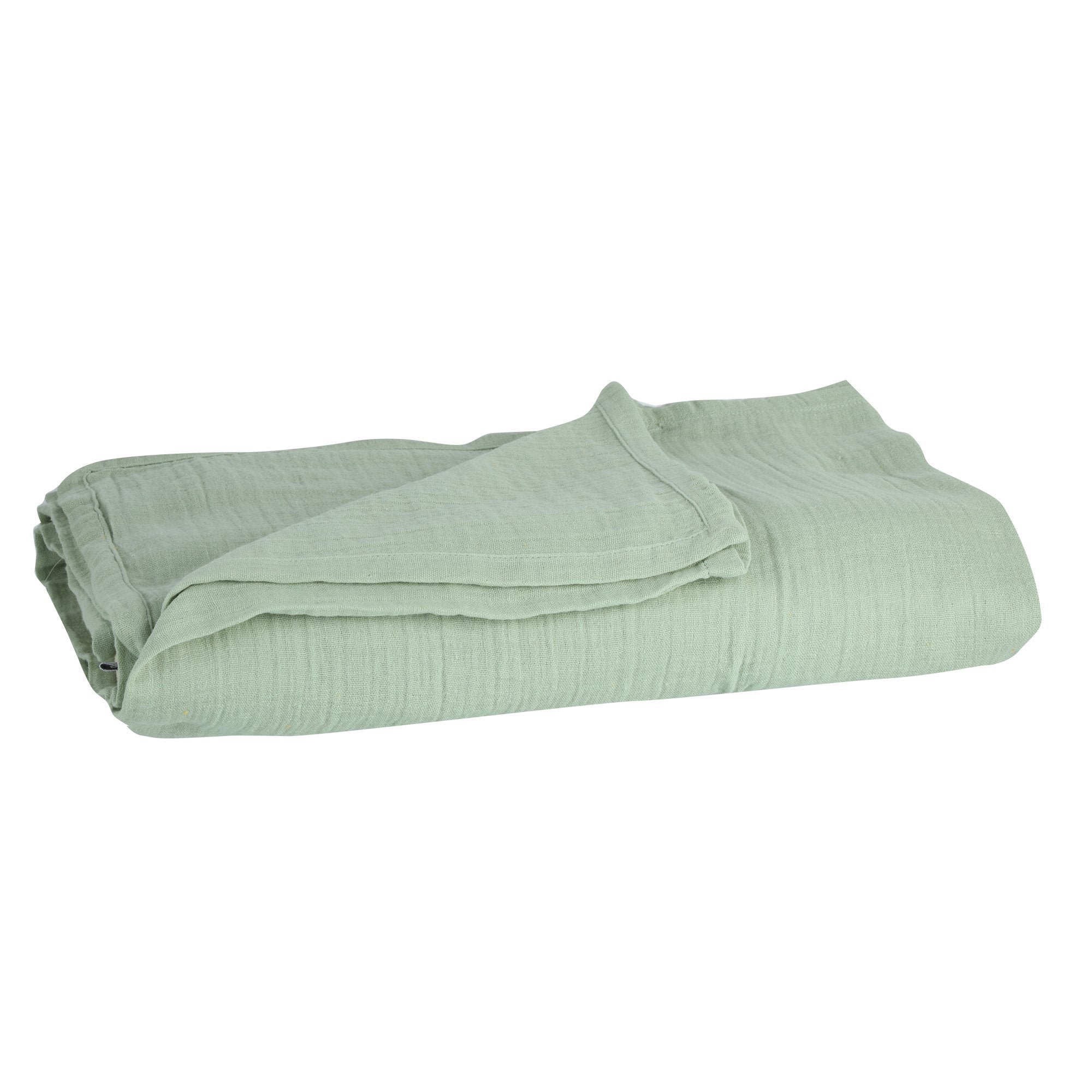 Plaid effet gaze de coton uni  - Vert